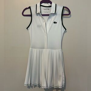 NWT Lacoste Sport White Polo Tennis Dress with Green Accents